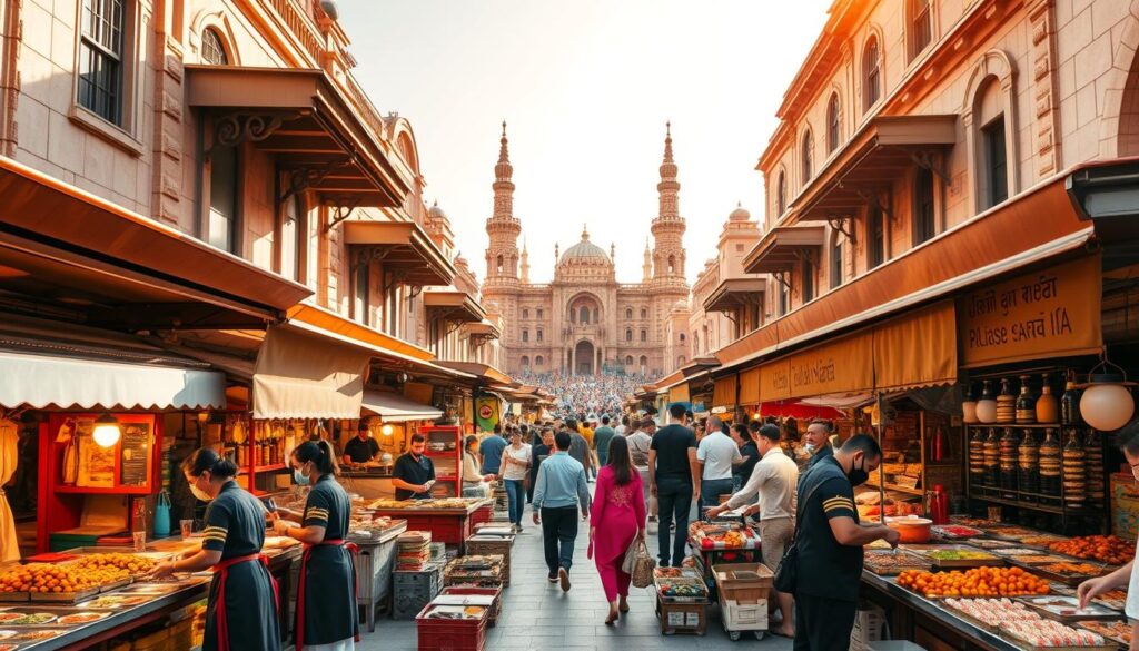 Sabores locais em um mercado típico: tradição, cor e cultura em cada prato.
